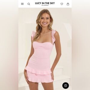 Brand new LUCY IN THE SKY Ruffle Corset Dress in Pink